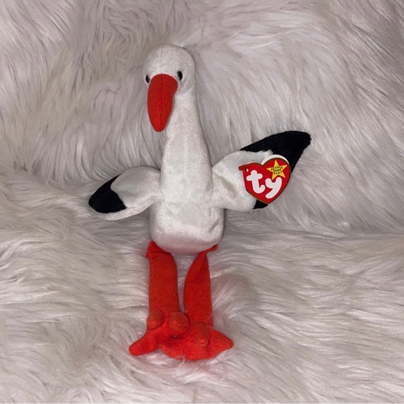 Ty Toys Vintage 998 Ty Beanie Babies Stilts The Stork 4221 New